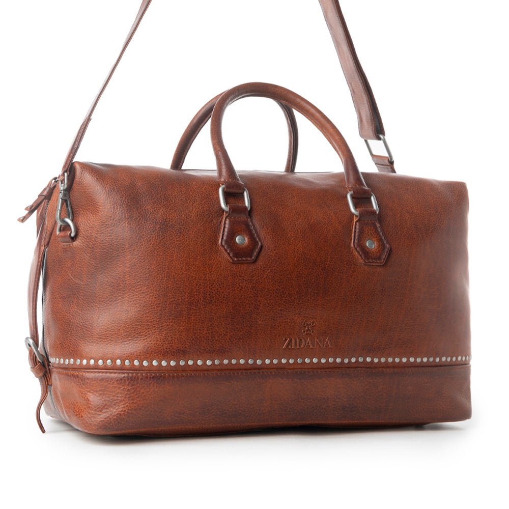 Myra Zidana Sundown Plains Veg Tanned Leather Traveller Bag in Auburn Ember - Overture Gifts