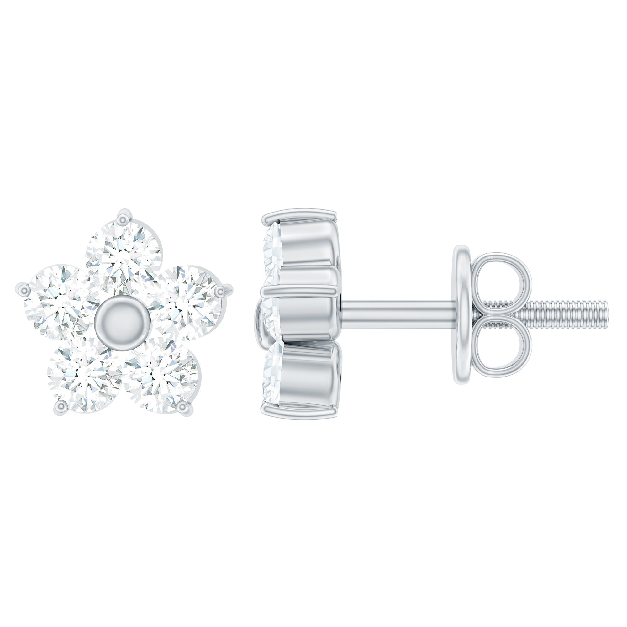 Natural Diamond Flower Stud Earrings - Overture Gifts