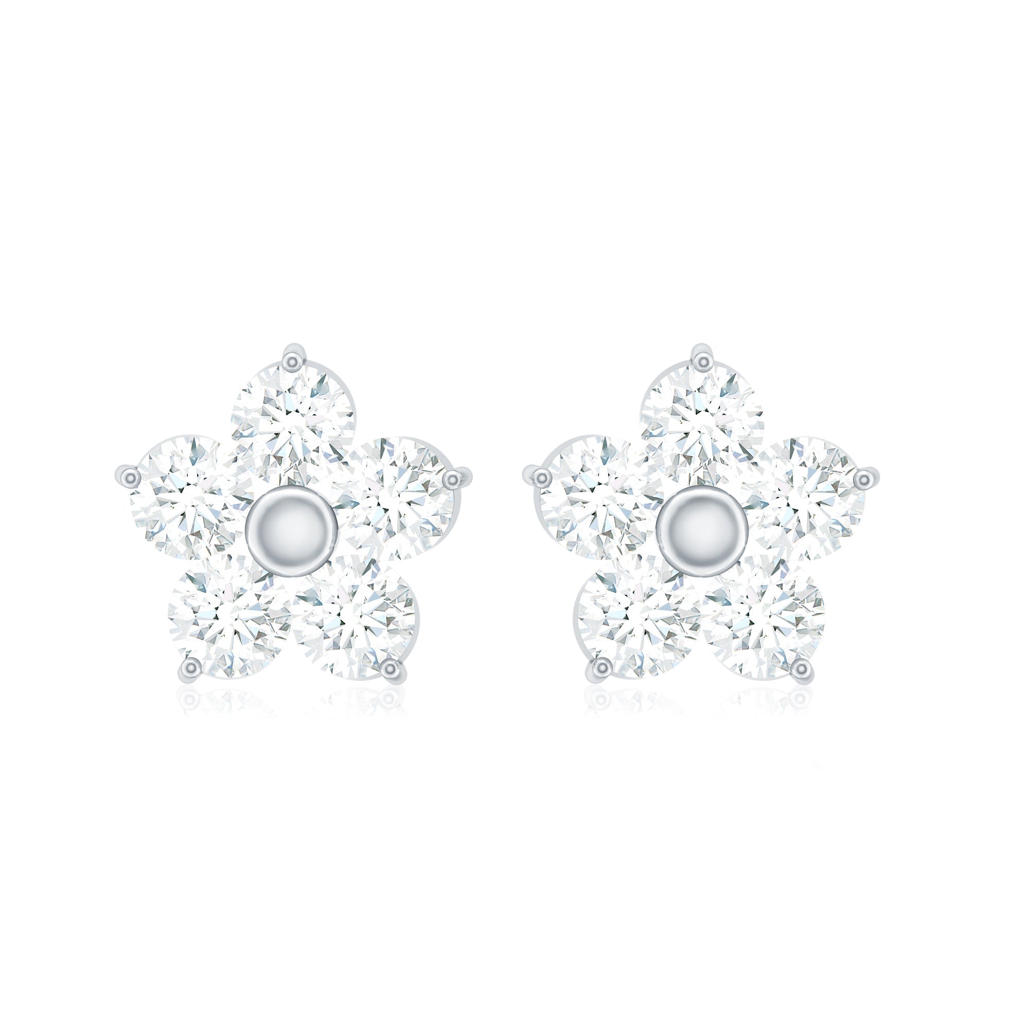 Natural Diamond Flower Stud Earrings - Overture Gifts