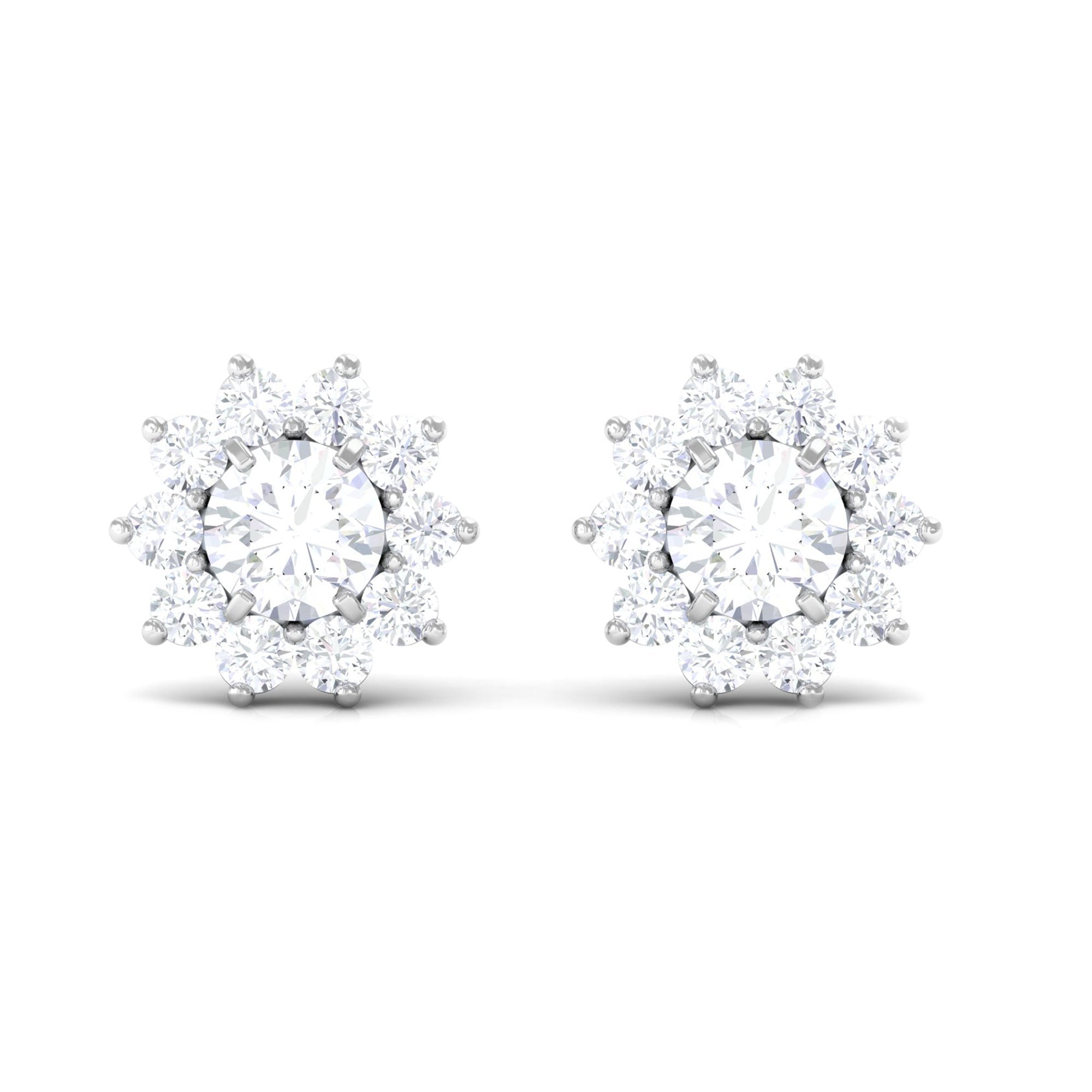 Natural Diamond Stud Earrings with Halo - Overture Gifts