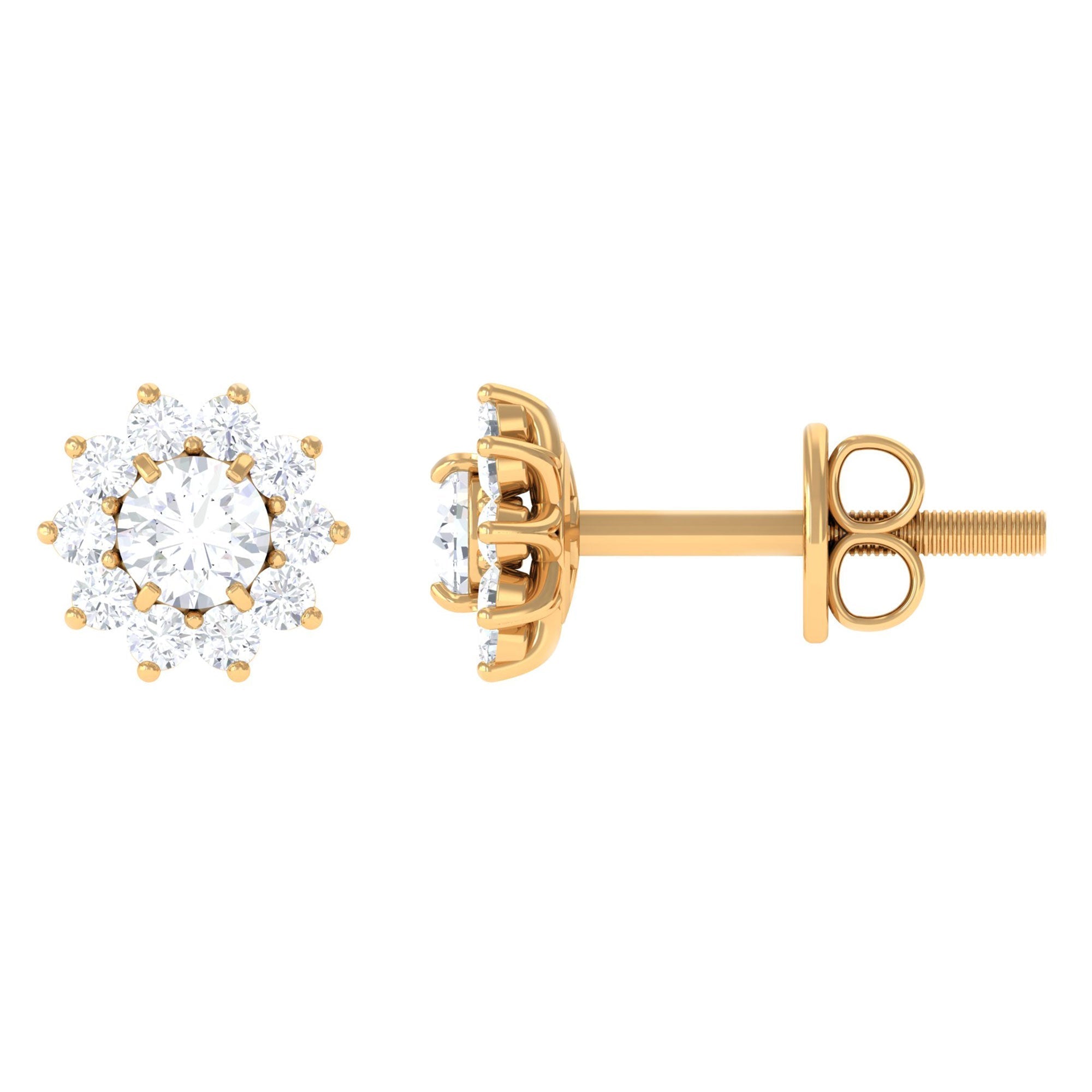 Natural Diamond Stud Earrings with Halo - Overture Gifts