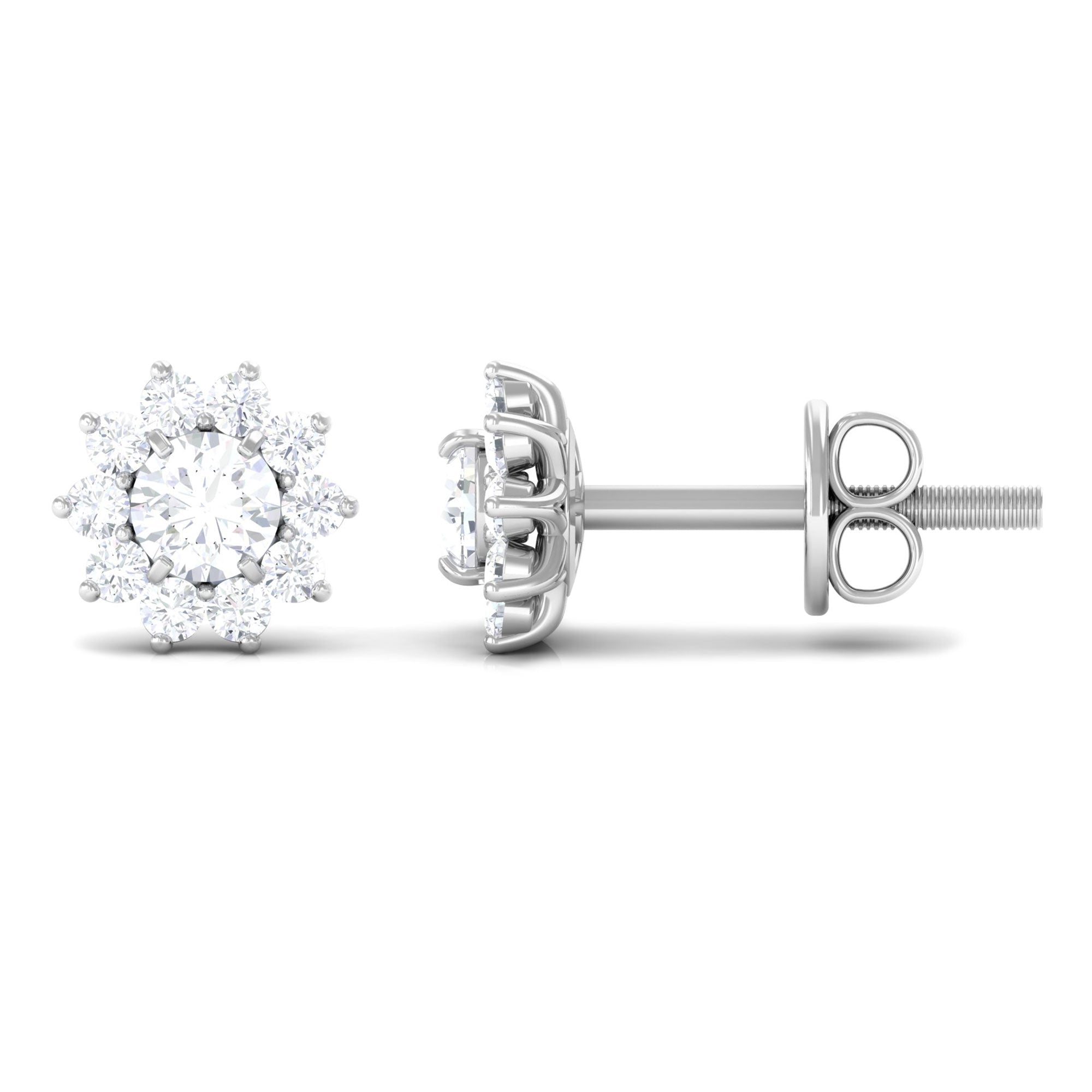 Natural Diamond Stud Earrings with Halo - Overture Gifts