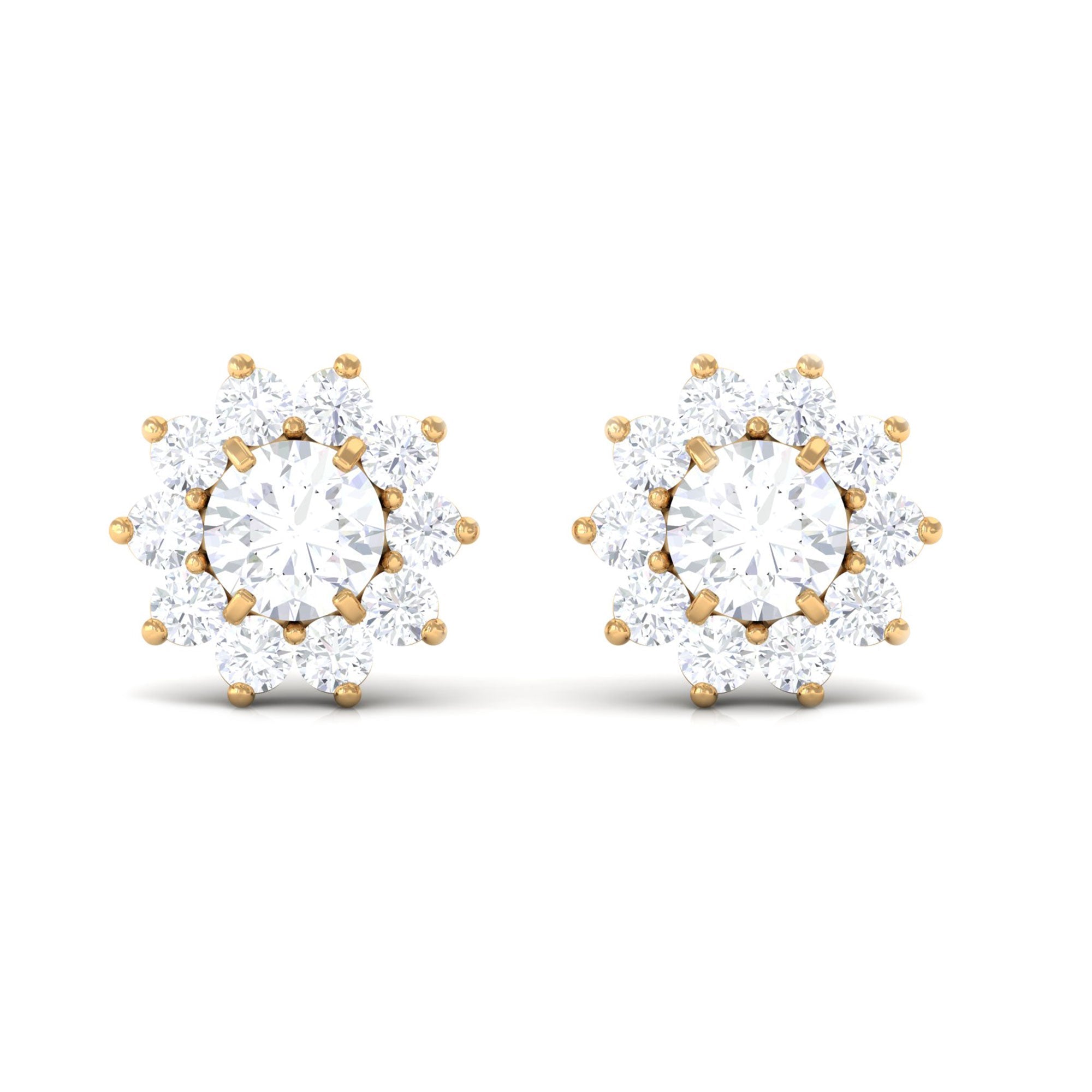 Natural Diamond Stud Earrings with Halo - Overture Gifts