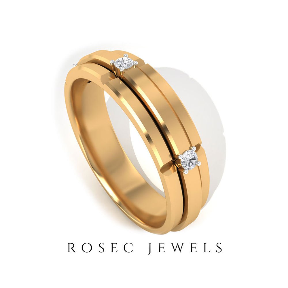 Natural Mens Diamond Band Ring with Certificate - Overture Gifts