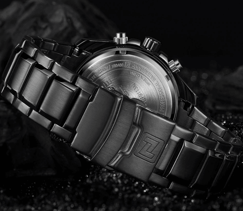 Men's Waterproof Stainless Steel Watch With Chronometers Business Style Wristwatch Unique Design Perfect Gift