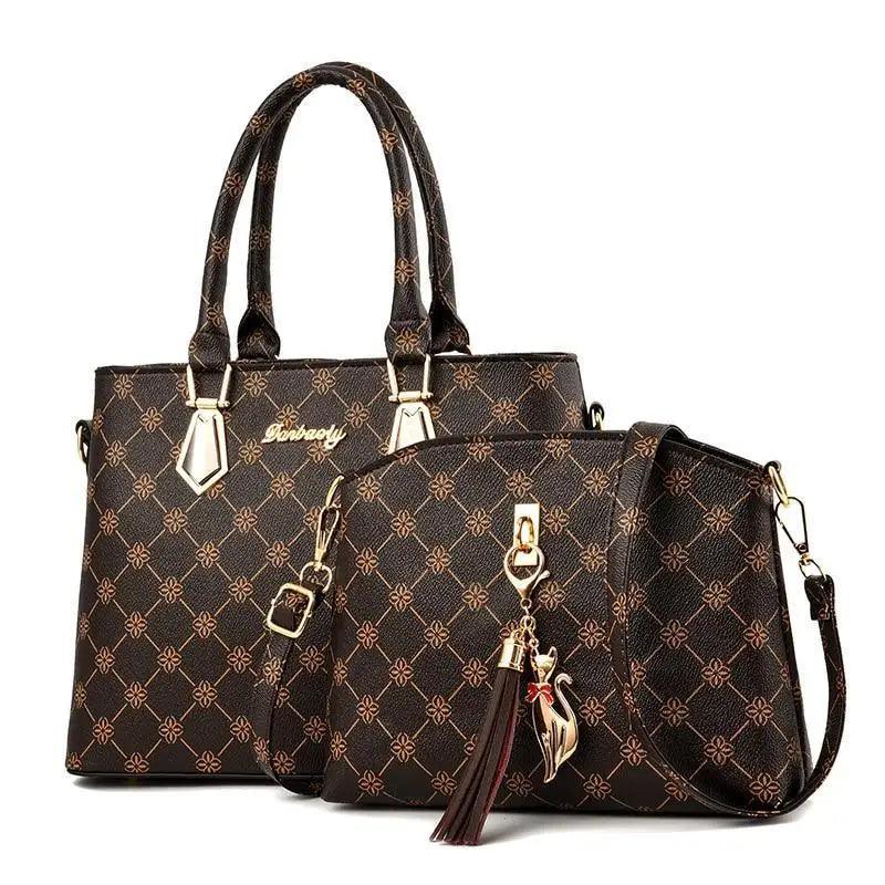 New Luxury Leather Bags Set 2 Pcs Handbag For Women And Girls Stylish Shoulder Gift Bag For Females - Overture Gifts