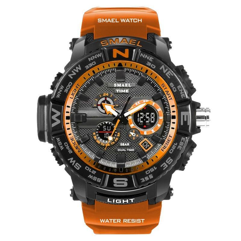 New Luxury Sport Watch With Dual Display LED Digital Analog Electronic Quartz Display and Waterproof 30M protection - Overture Gifts