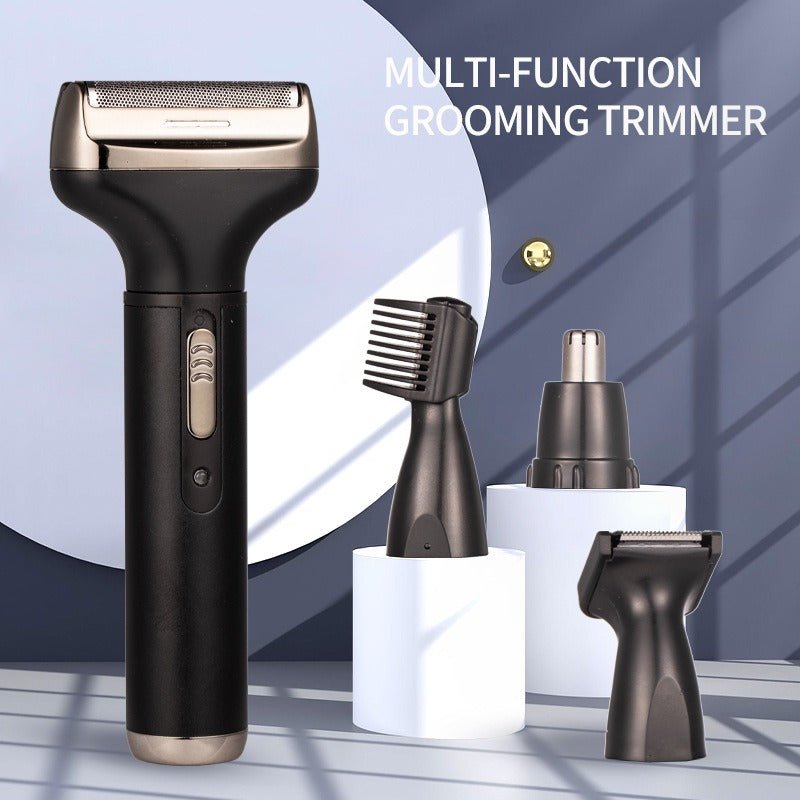 New Men's 4 in 1 Electric Razor Nose Hair Sideburns Knife Trimmer Eyebrow Grooming Set Compound - Overture Gifts