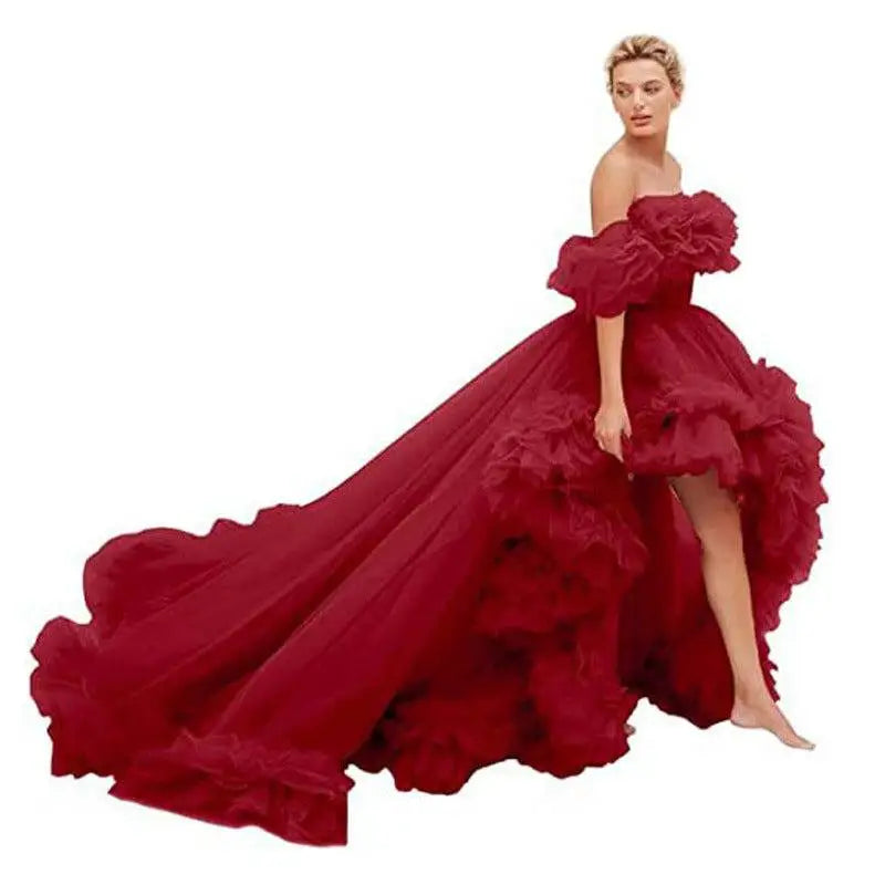 Orange Luxury Women’s Fashion High Low Gown