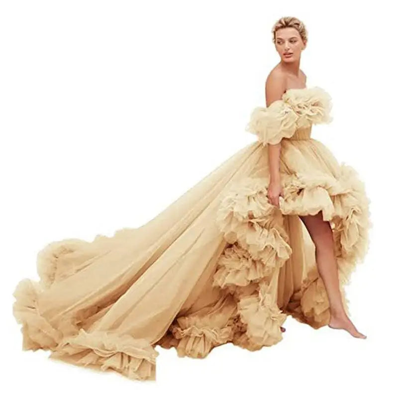 Orange Luxury Women’s Fashion High Low Gown