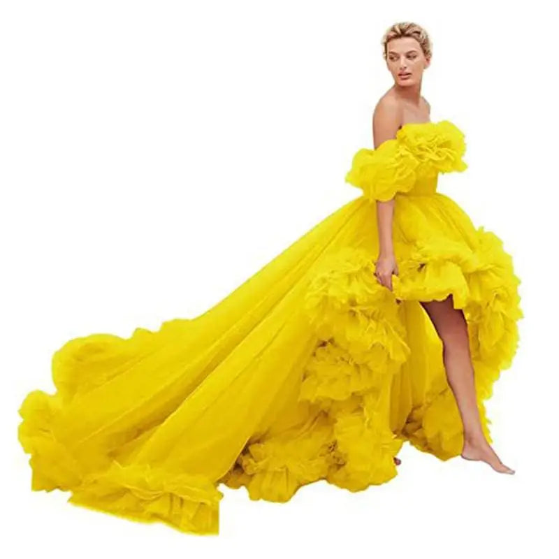 Orange Luxury Women’s Fashion High Low Gown