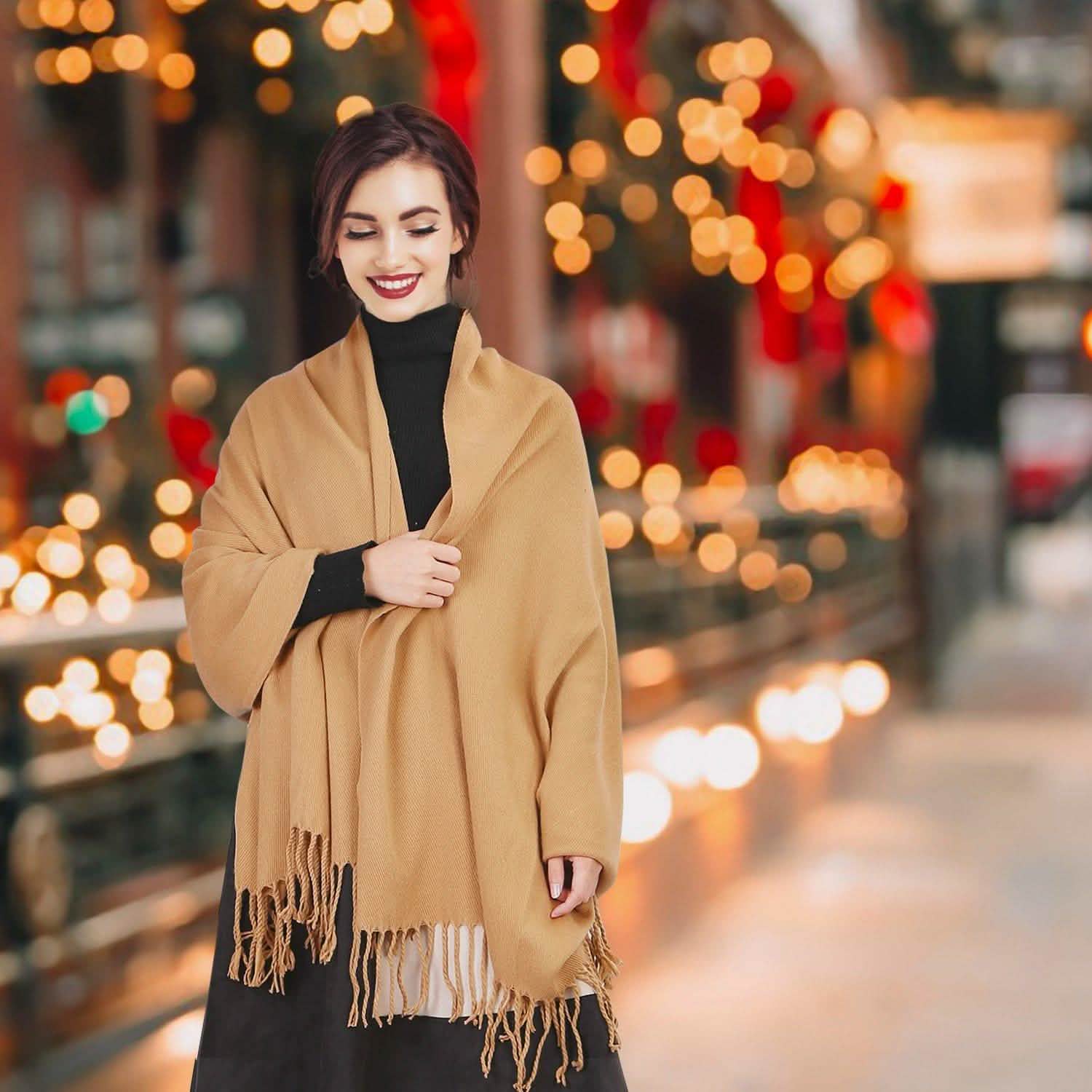 Oversize Cashmere Wool Shawl Wrap Blanket - Overture Gifts