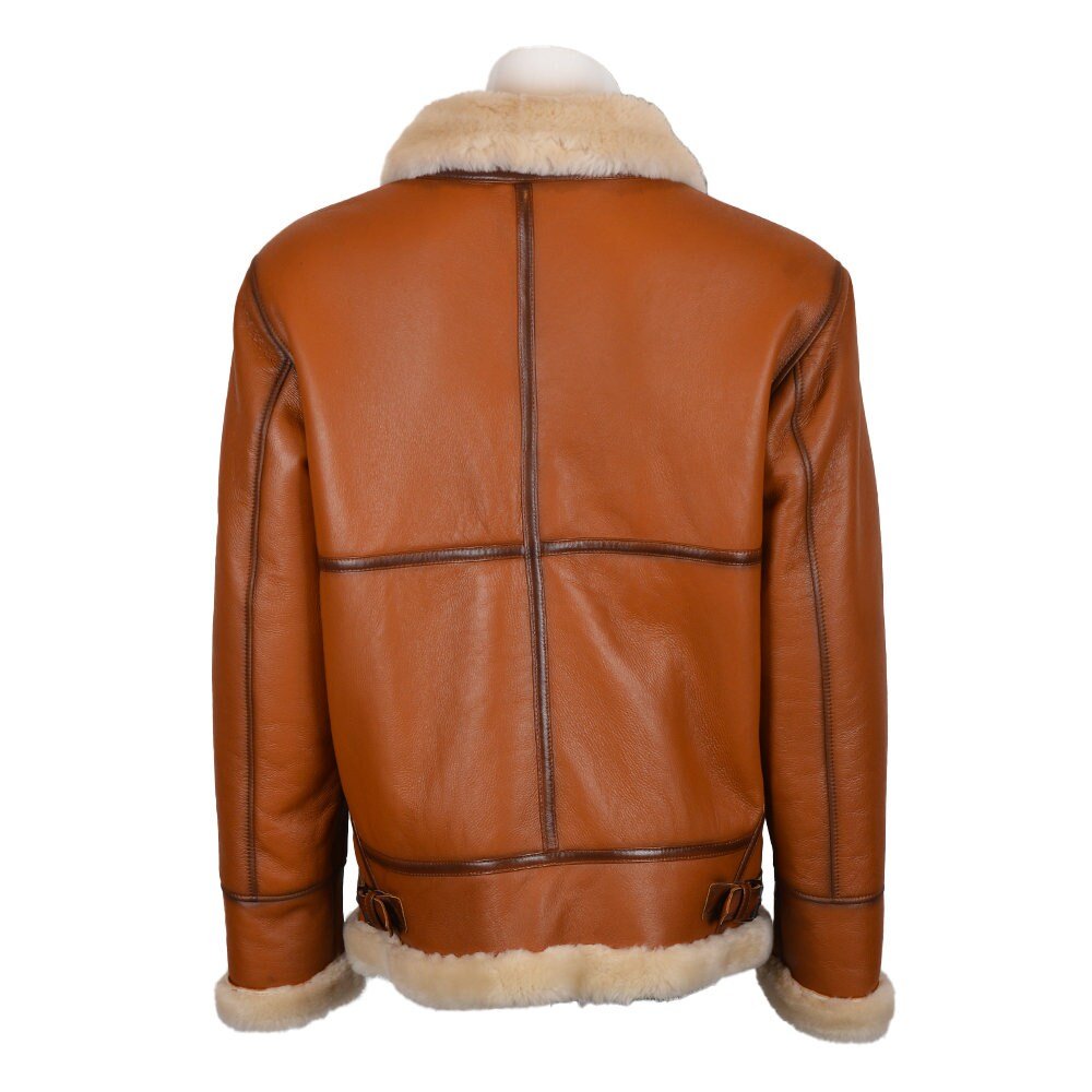 Ox and Bulls Handmade Brown Fur Bomber Jacket Leather Coat - Overture Gifts