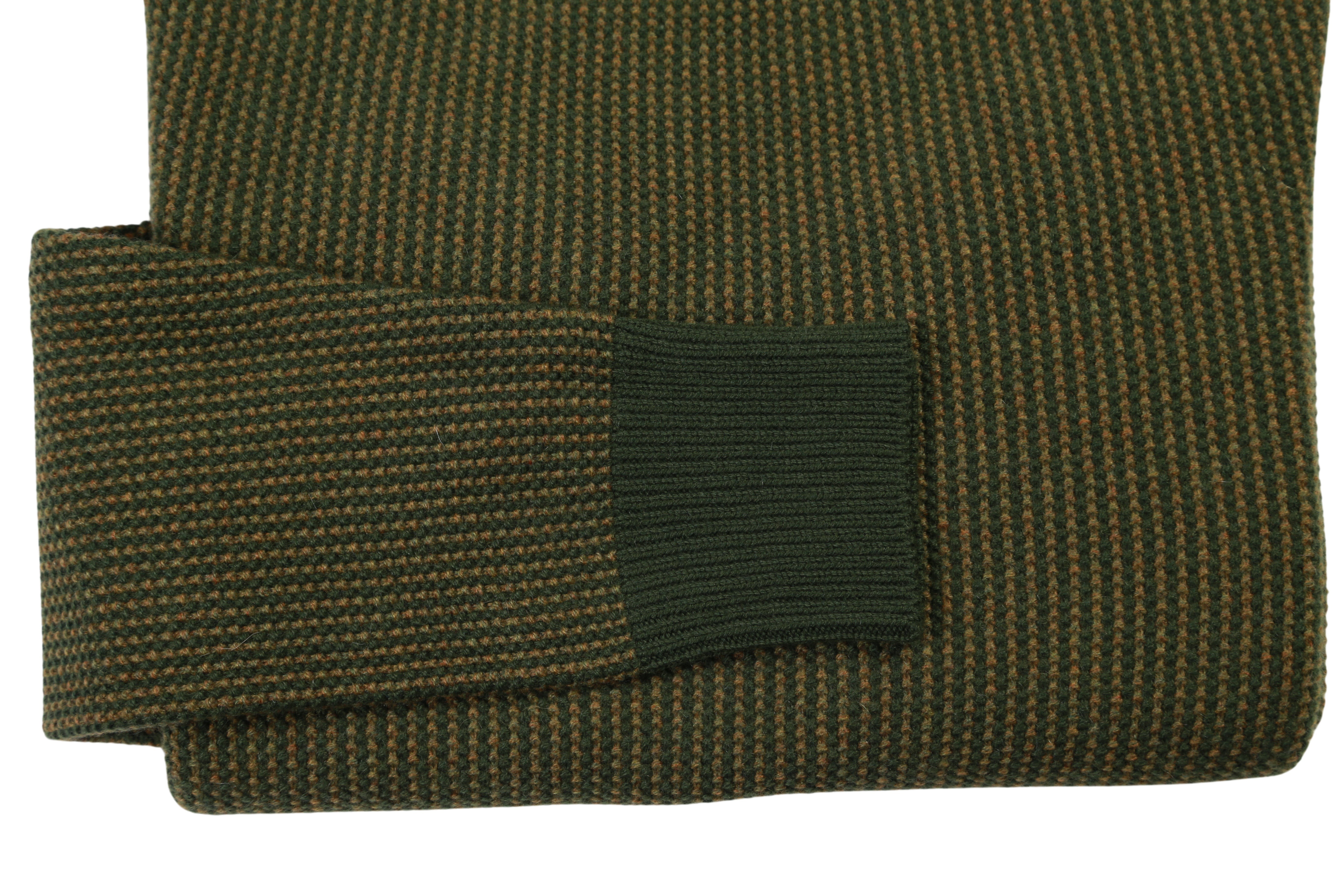 Manrico Olive-Green Textured Cashmere Crewneck Sweater