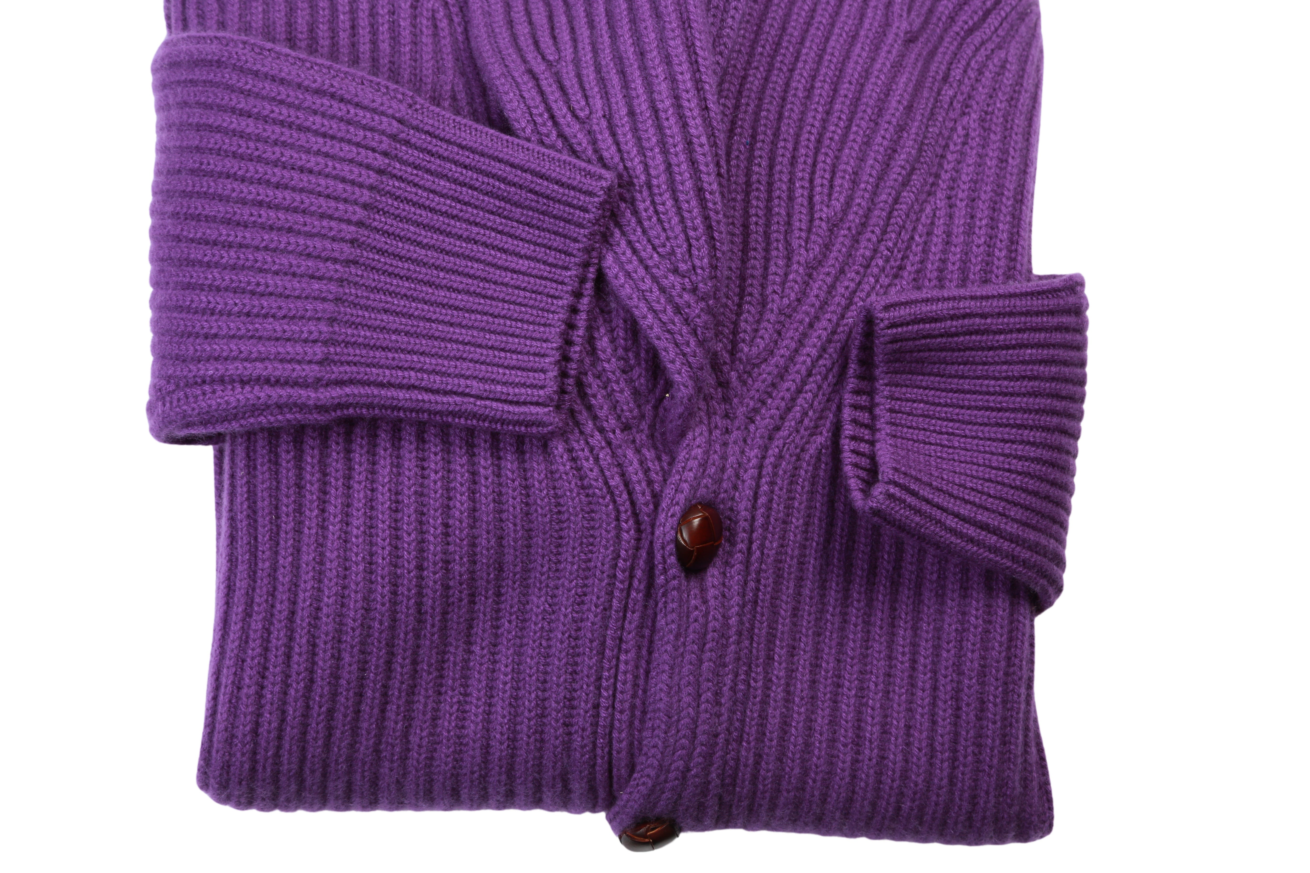 Manrico Purple Cashmere Knit Button Down Cardigan