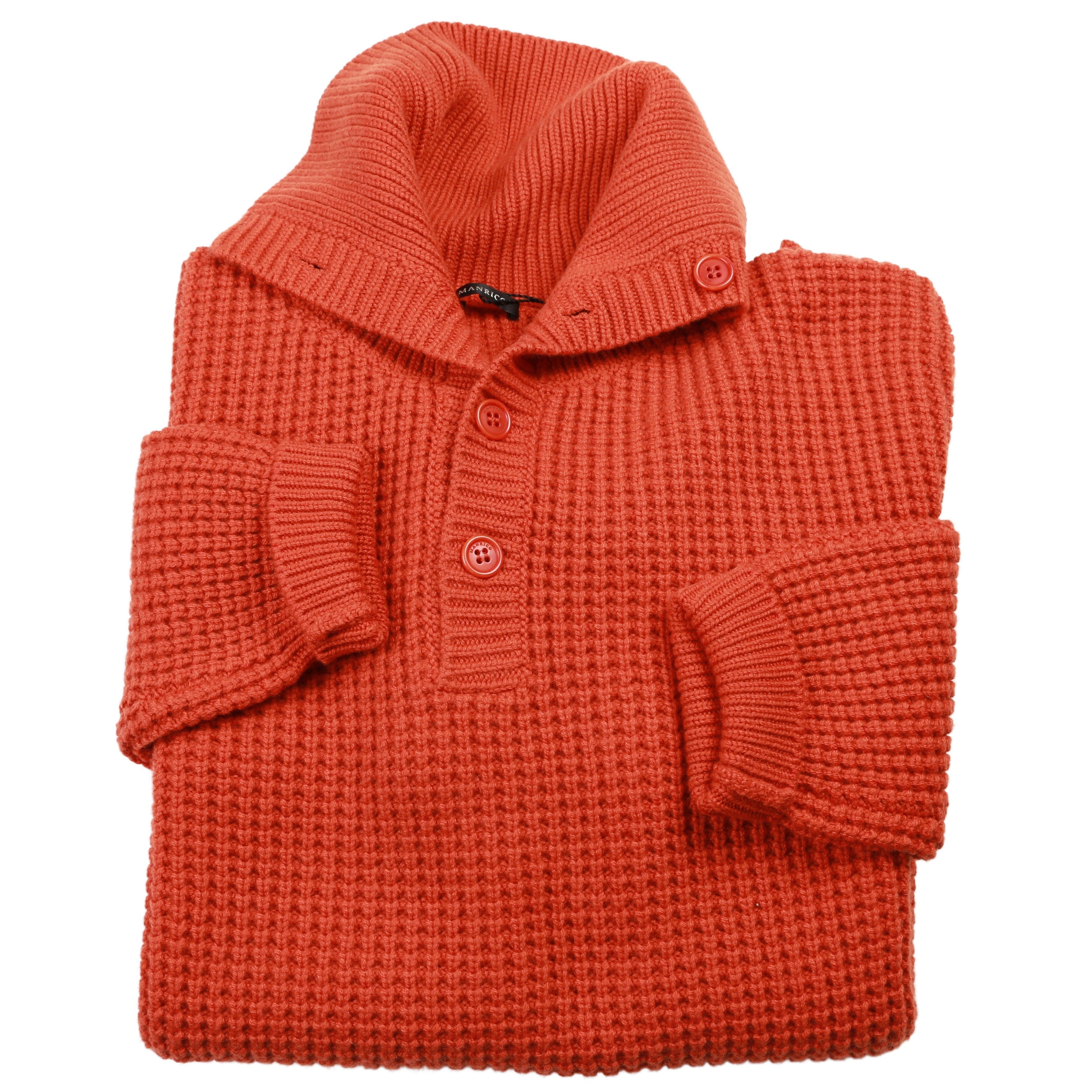 Manrico Orange Quarter Button Cashmere Sweater