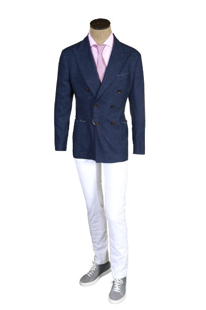 Sartorio Birdseye Virgin Wool Double Breasted Sport Jacket