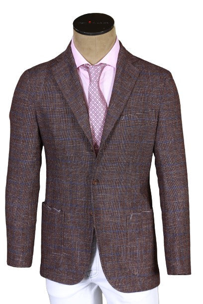 Sartorio Plaid Wool-Cotton Sport Jacket