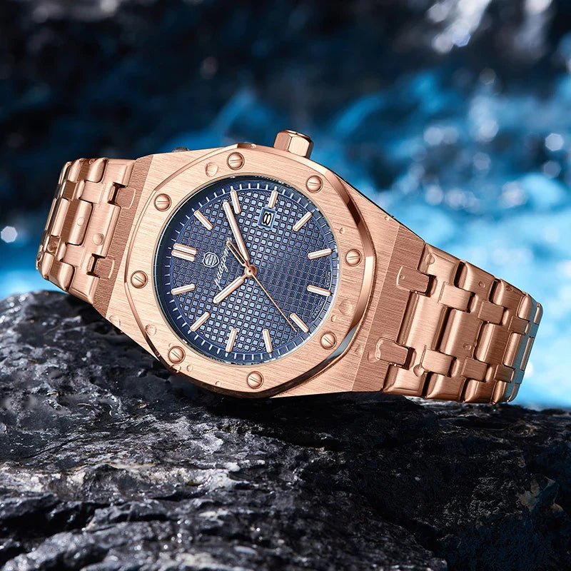 PAAZOMU High Quality Original Men Clock Waterproof Luminous Date Luxury Man Watch Stainless Steel Quartz Men's Watches Male+Box - Overture Gifts