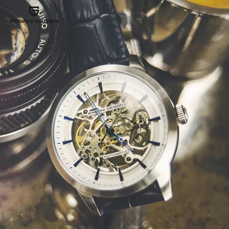 PAGANI DESIGN Business Man Watch Luxury Skeleton Hollow Leather Men's Wristwatch New Mechanical Male Clock Relogio Masculino - Overture Gifts