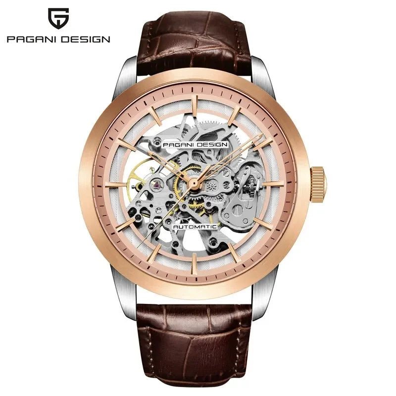 PAGANI DESIGN Business Man Watch Luxury Skeleton Hollow Leather Men's Wristwatch New Mechanical Male Clock Relogio Masculino - Overture Gifts