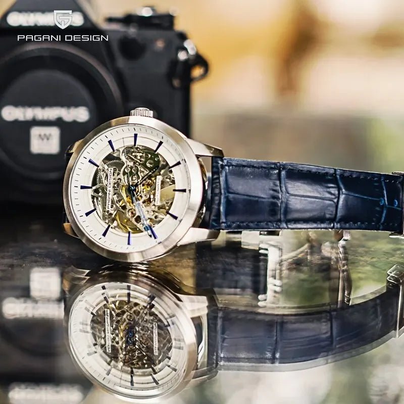 PAGANI DESIGN Business Man Watch Luxury Skeleton Hollow Leather Men's Wristwatch New Mechanical Male Clock Relogio Masculino - Overture Gifts