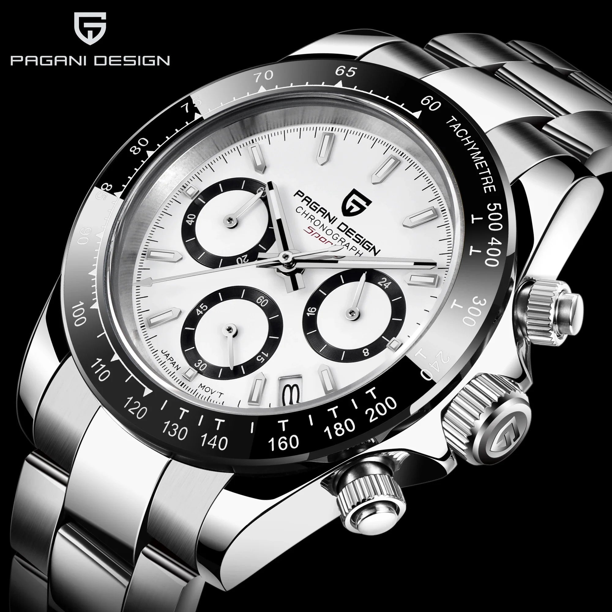 PAGANI DESIGN New Ceramic Bezel Men Quartz Wristwatches Luxurys Sapphire Glass Chronograph 100m Waterproof Stainless Watches Men - Overture Gifts