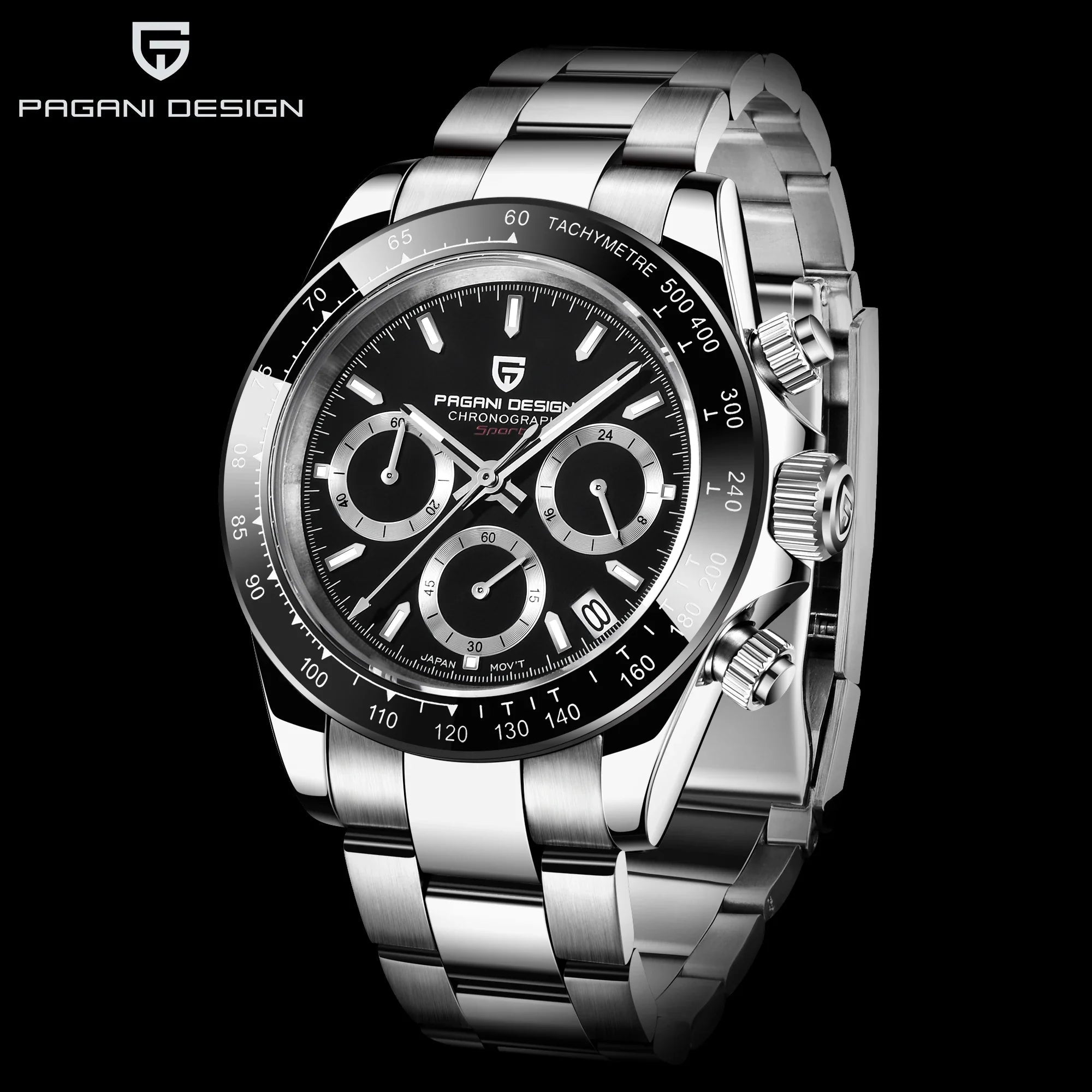 PAGANI DESIGN New Ceramic Bezel Men Quartz Wristwatches Luxurys Sapphire Glass Chronograph 100m Waterproof Stainless Watches Men - Overture Gifts