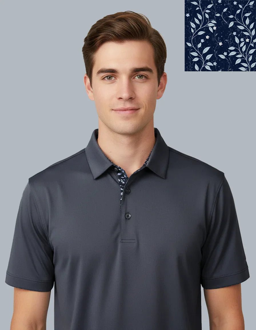 Personalized Groomsmen Golf Polo - Premium Vineyard print - Performance Fabric - Overture Gifts
