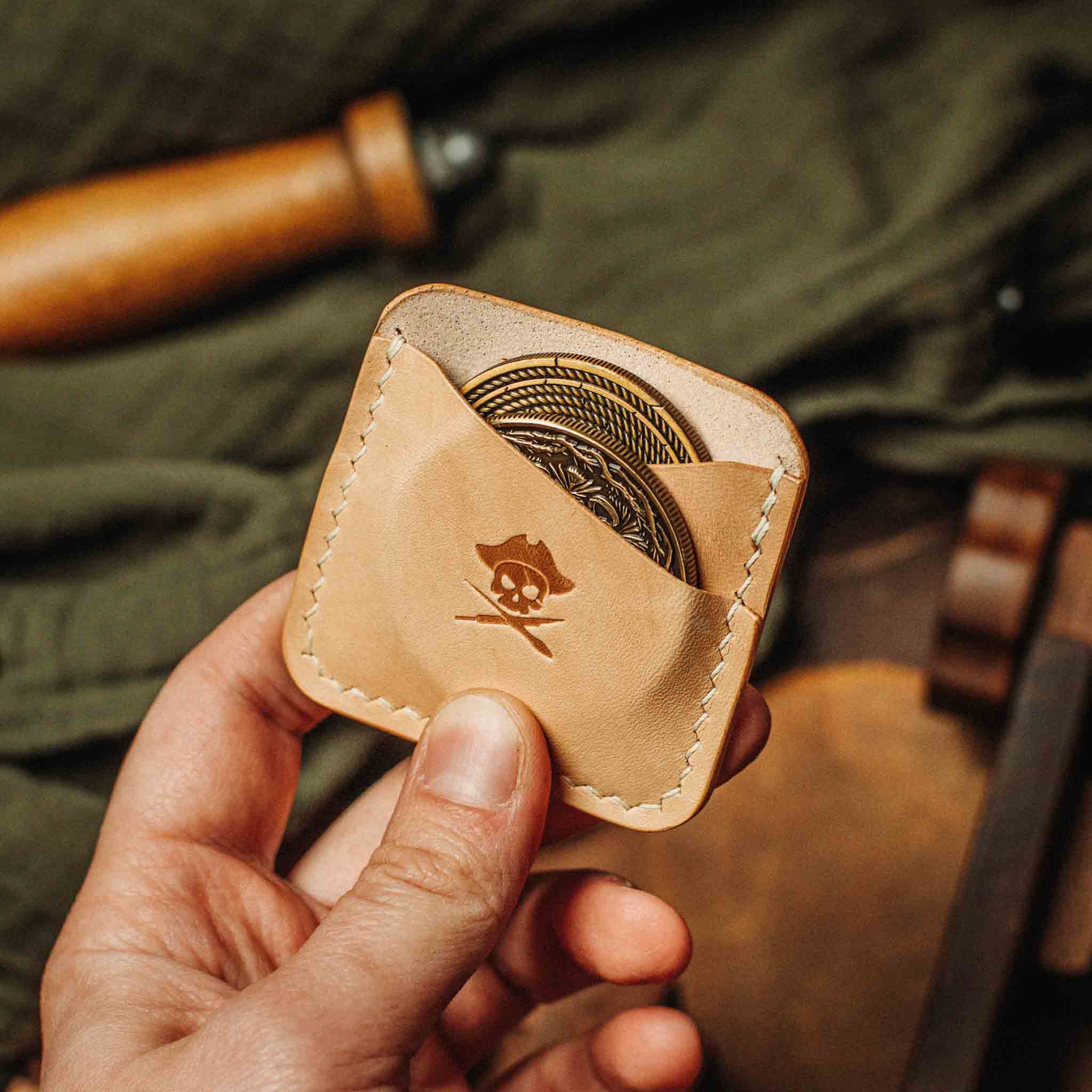 Peso Pocket Duo – Leather Holder for Two Coins | Pirate Goods - Overture Gifts