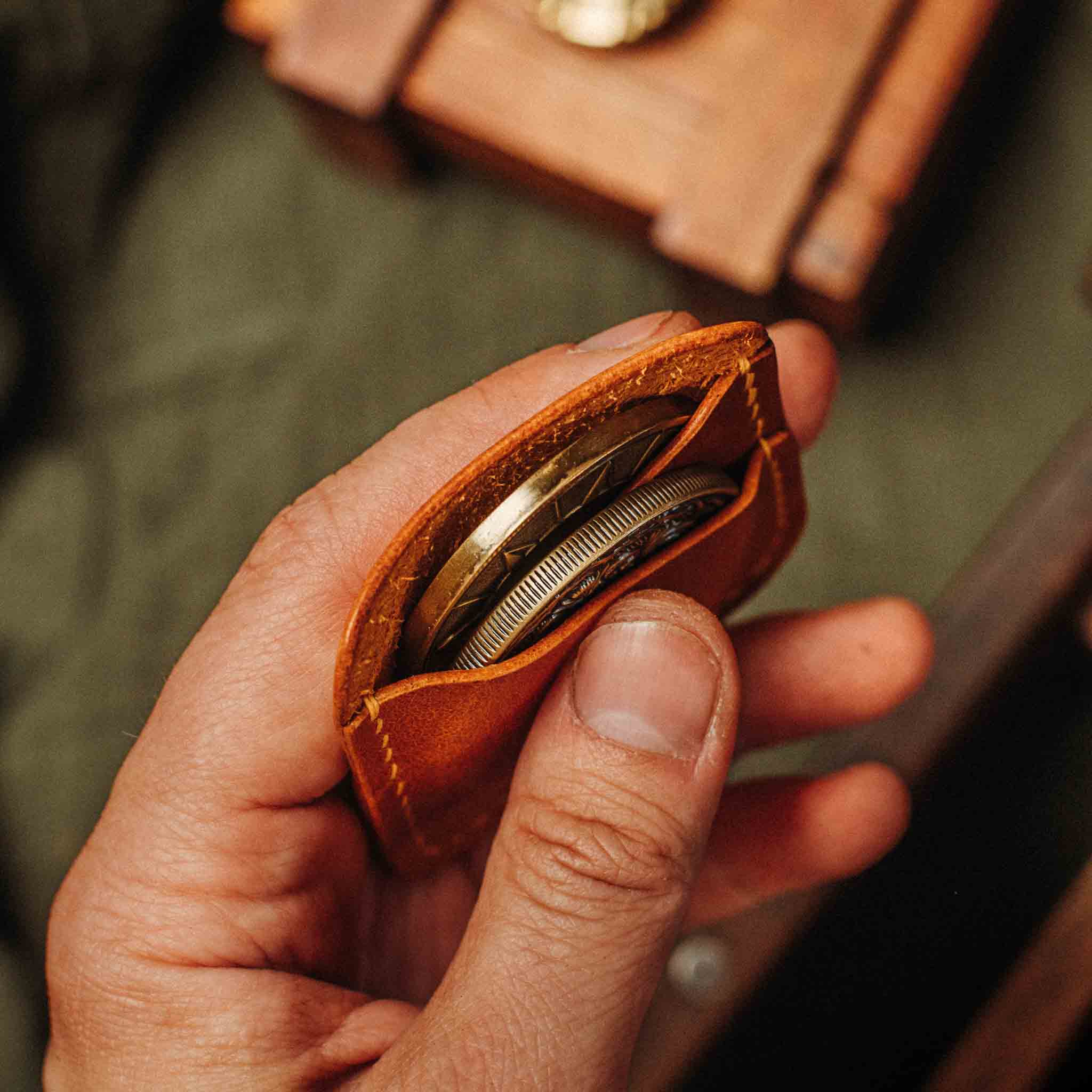 Peso Pocket Duo – Leather Holder for Two Coins | Pirate Goods - Overture Gifts