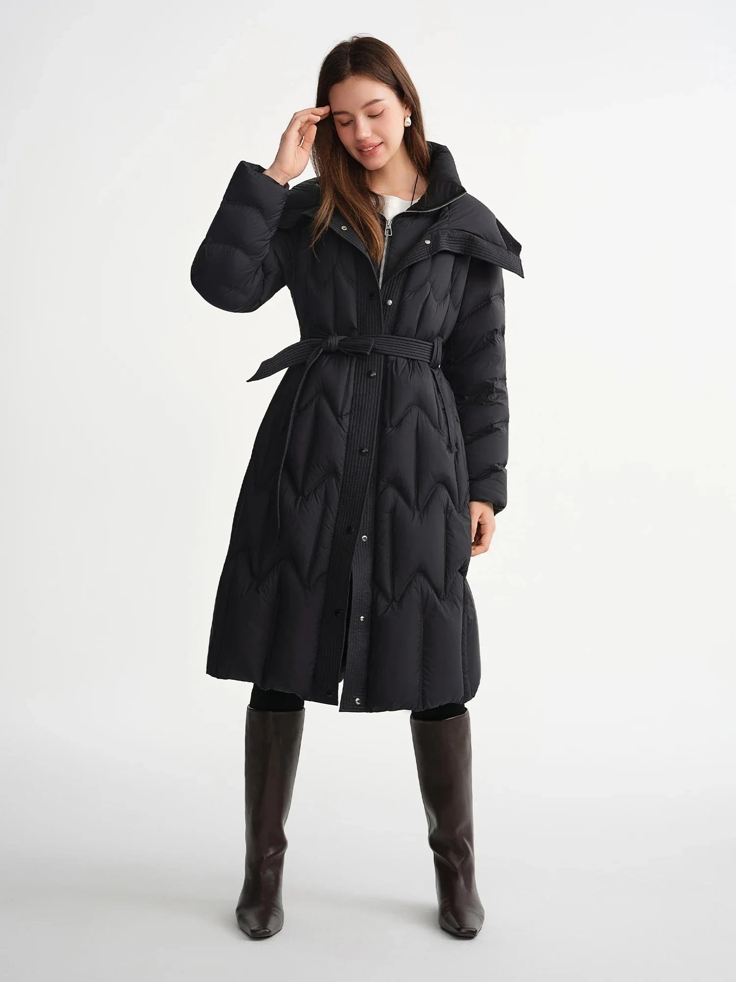 Plus Size Quilted Duck Down Jacket Warm Winter Puffer - Overture Gifts