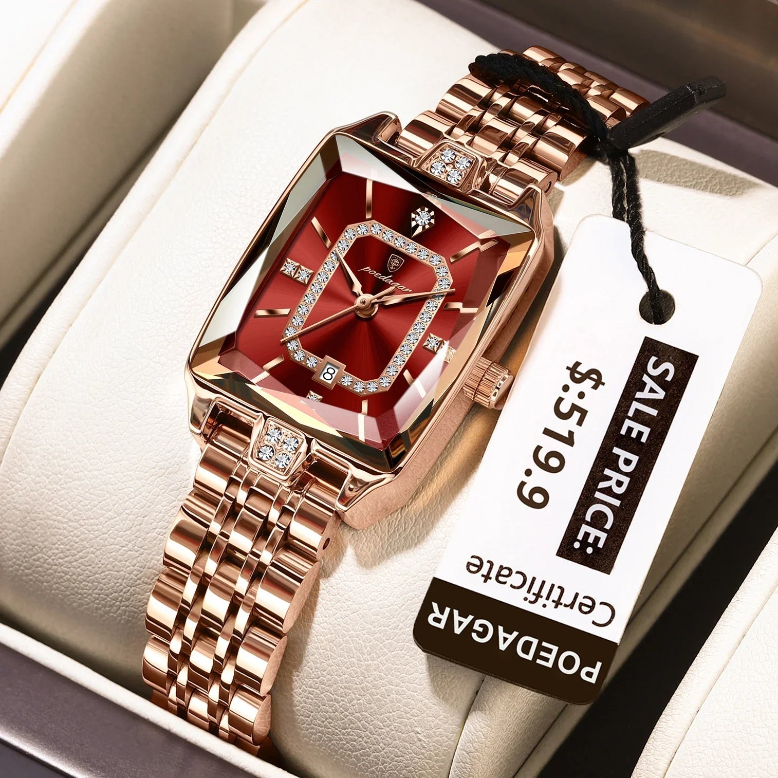 POEDAGAR Luxury Watch For Woman Waterproof Calendar High Quality Ladies Watch Stainless Steel Quartz Women's Watches Elegant+Box - Overture Gifts