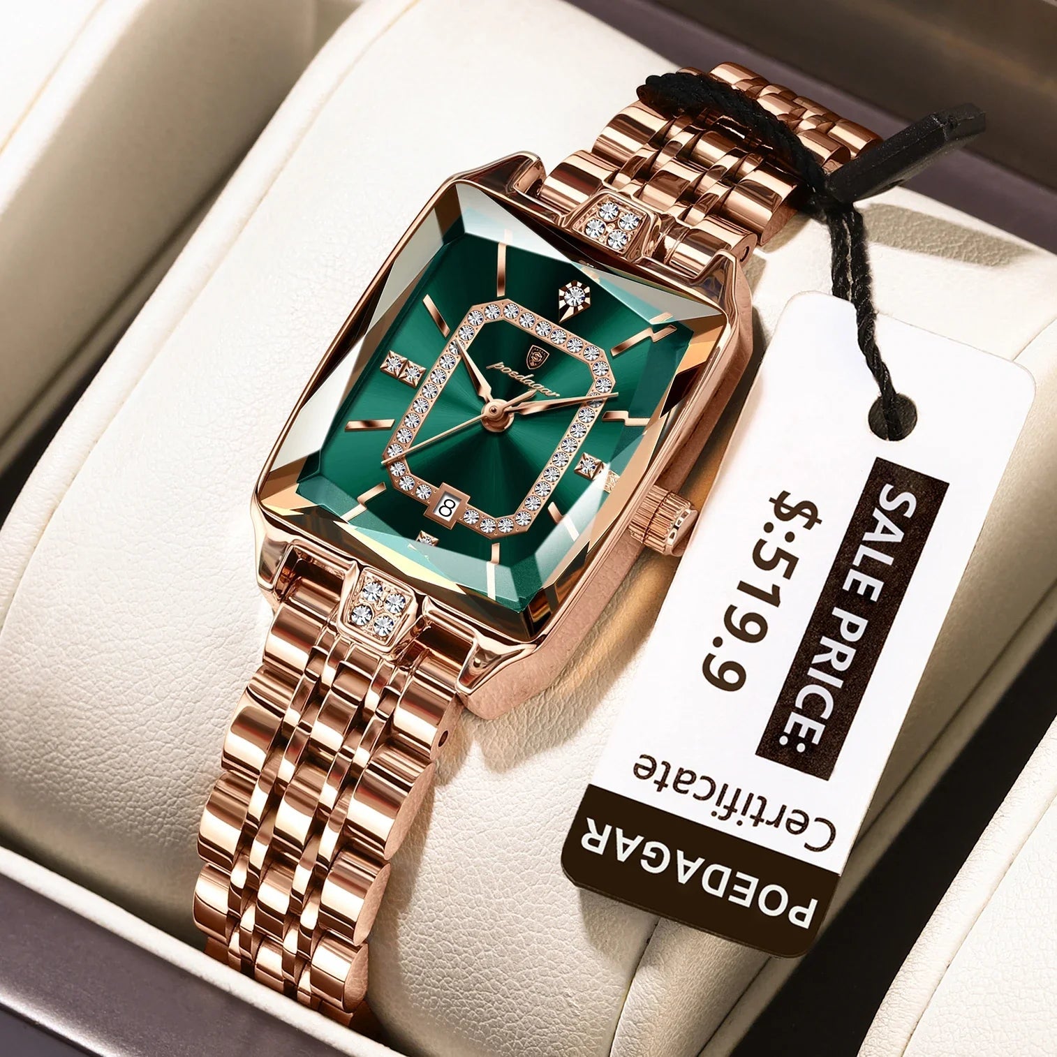 POEDAGAR Luxury Watch For Woman Waterproof Calendar High Quality Ladies Watch Stainless Steel Quartz Women's Watches Elegant+Box - Overture Gifts