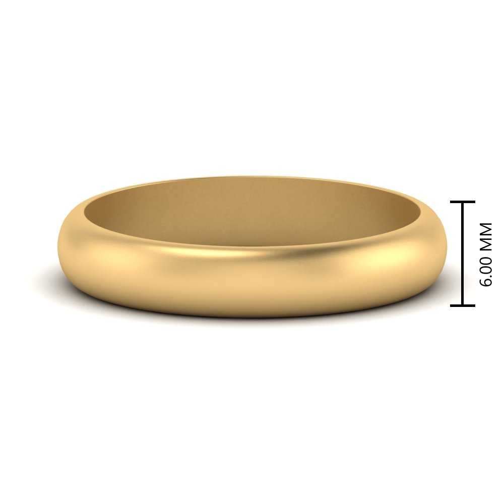 Low Dome 6mm Men Wedding Band
