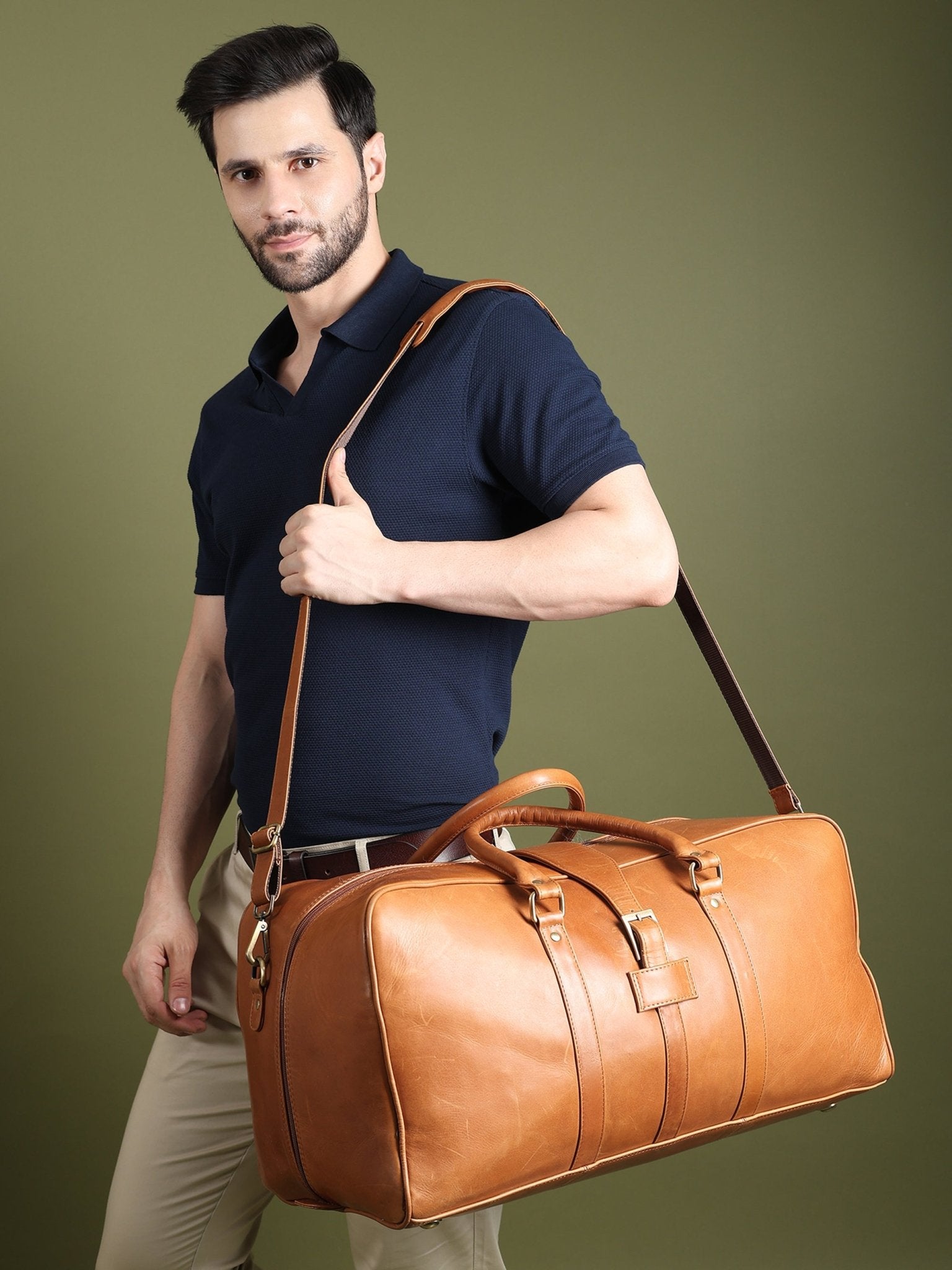 Port Blair Leather Duffle Travel Bag - Overture Gifts
