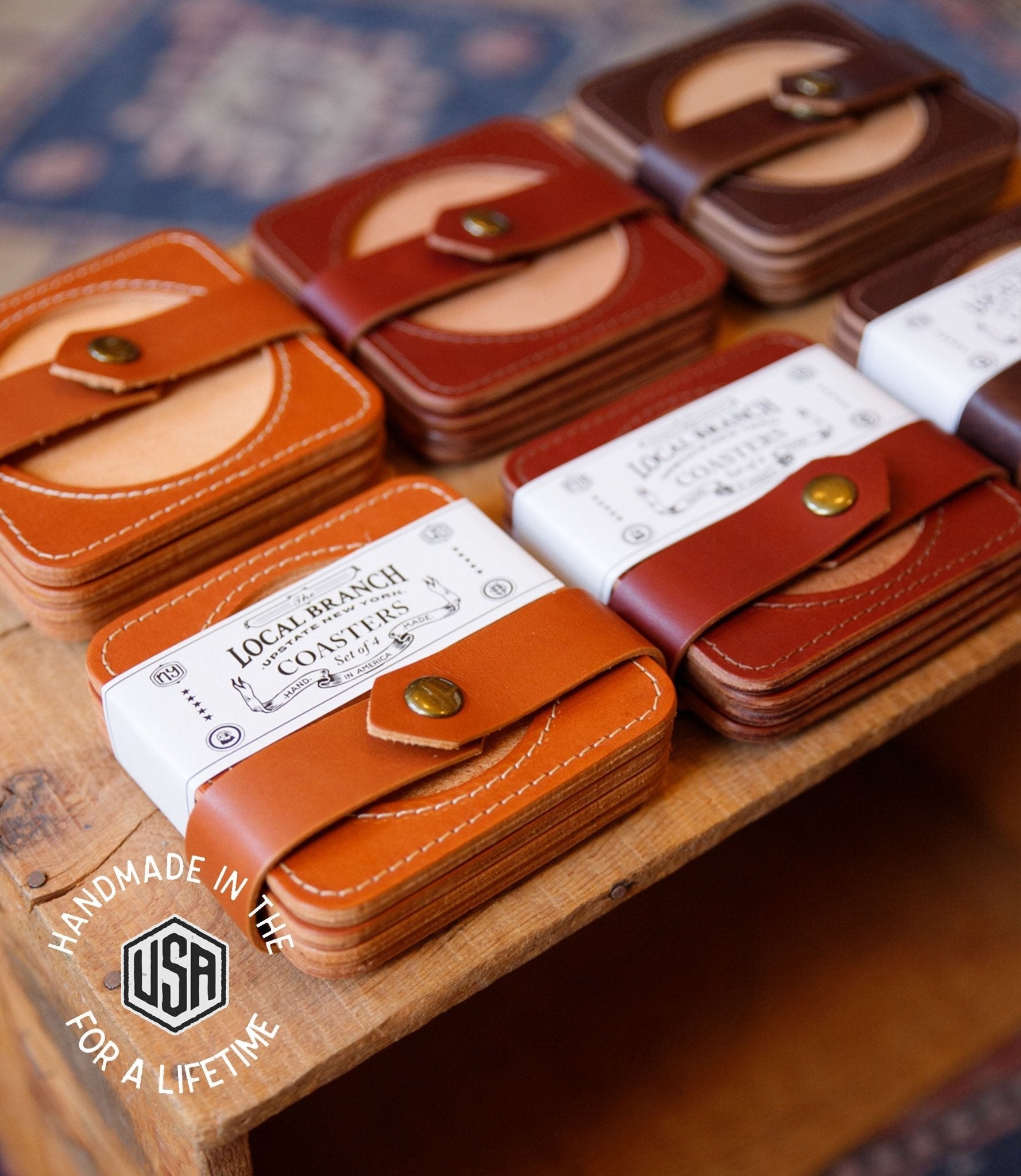 Premium Leather Coasters - USA Made - Overture Gifts