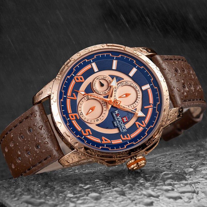 Sport Watches For Man Waterproof Watch Analog Quartz Leather Band Date Calendar Unique Wristwatch Perfect Gift