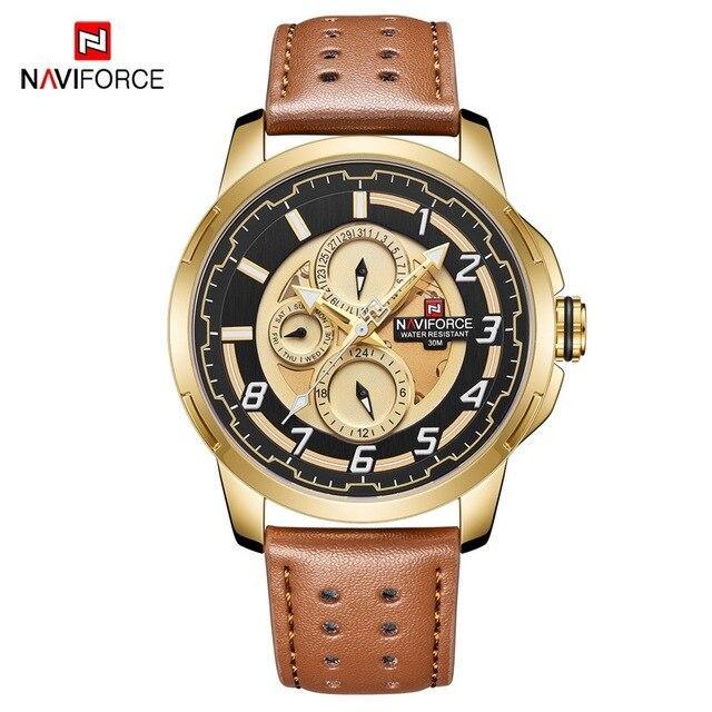 Sport Watches For Man Waterproof Watch Analog Quartz Leather Band Date Calendar Unique Wristwatch Perfect Gift