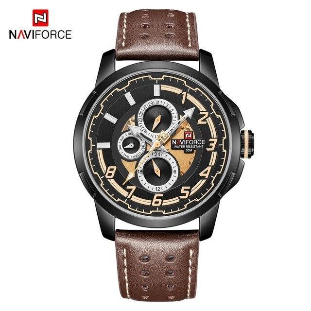 Sport Watches For Man Waterproof Watch Analog Quartz Leather Band Date Calendar Unique Wristwatch Perfect Gift