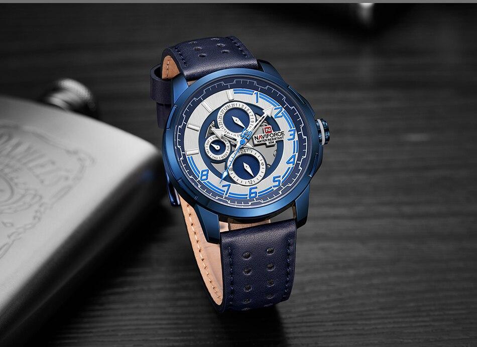 Sport Watches For Man Waterproof Watch Analog Quartz Leather Band Date Calendar Unique Wristwatch Perfect Gift