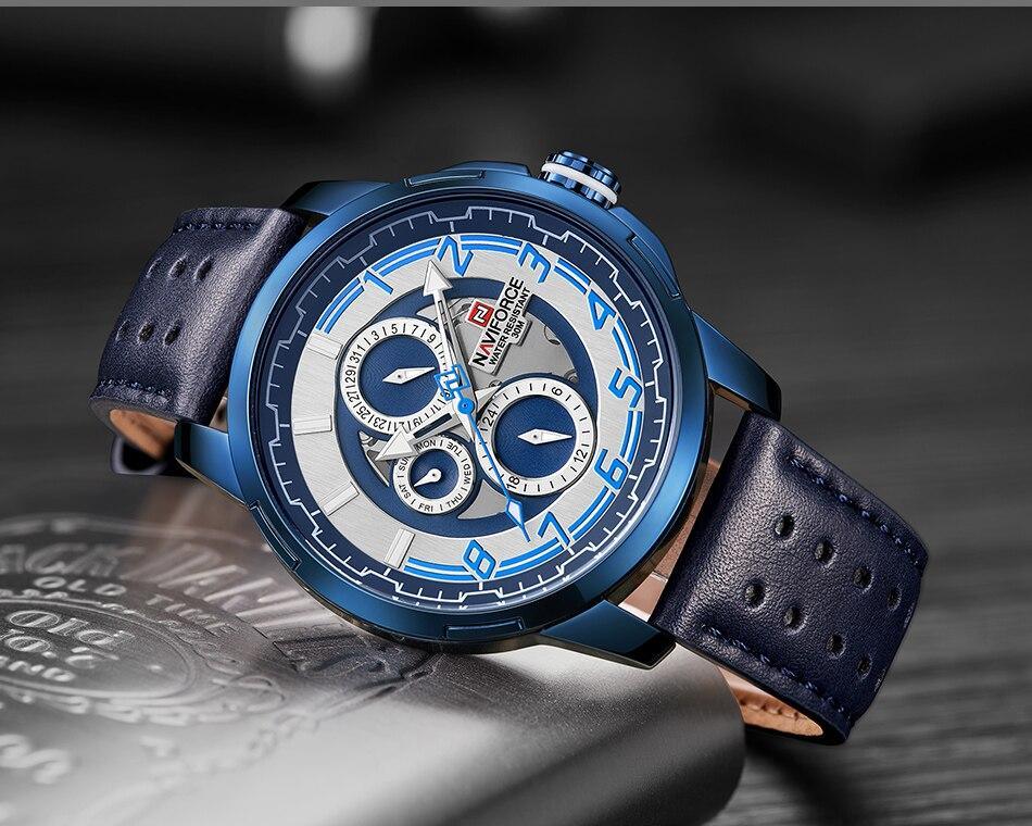 Sport Watches For Man Waterproof Watch Analog Quartz Leather Band Date Calendar Unique Wristwatch Perfect Gift