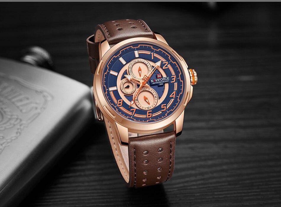 Sport Watches For Man Waterproof Watch Analog Quartz Leather Band Date Calendar Unique Wristwatch Perfect Gift