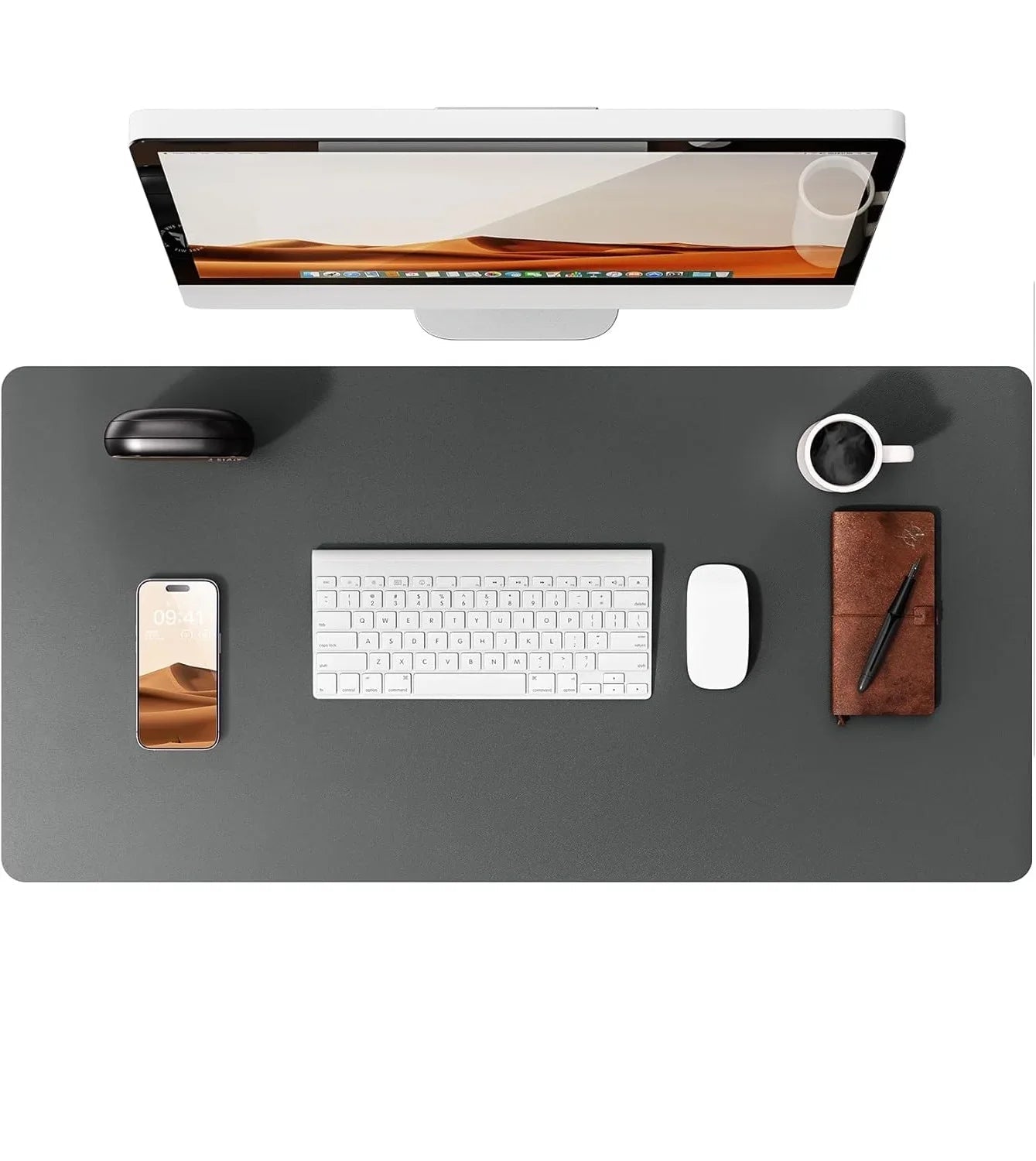 PU Leather Desk Mat – Large Waterproof Mouse Pad & Keyboard Mat, Desk Protector for Office - Overture Gifts