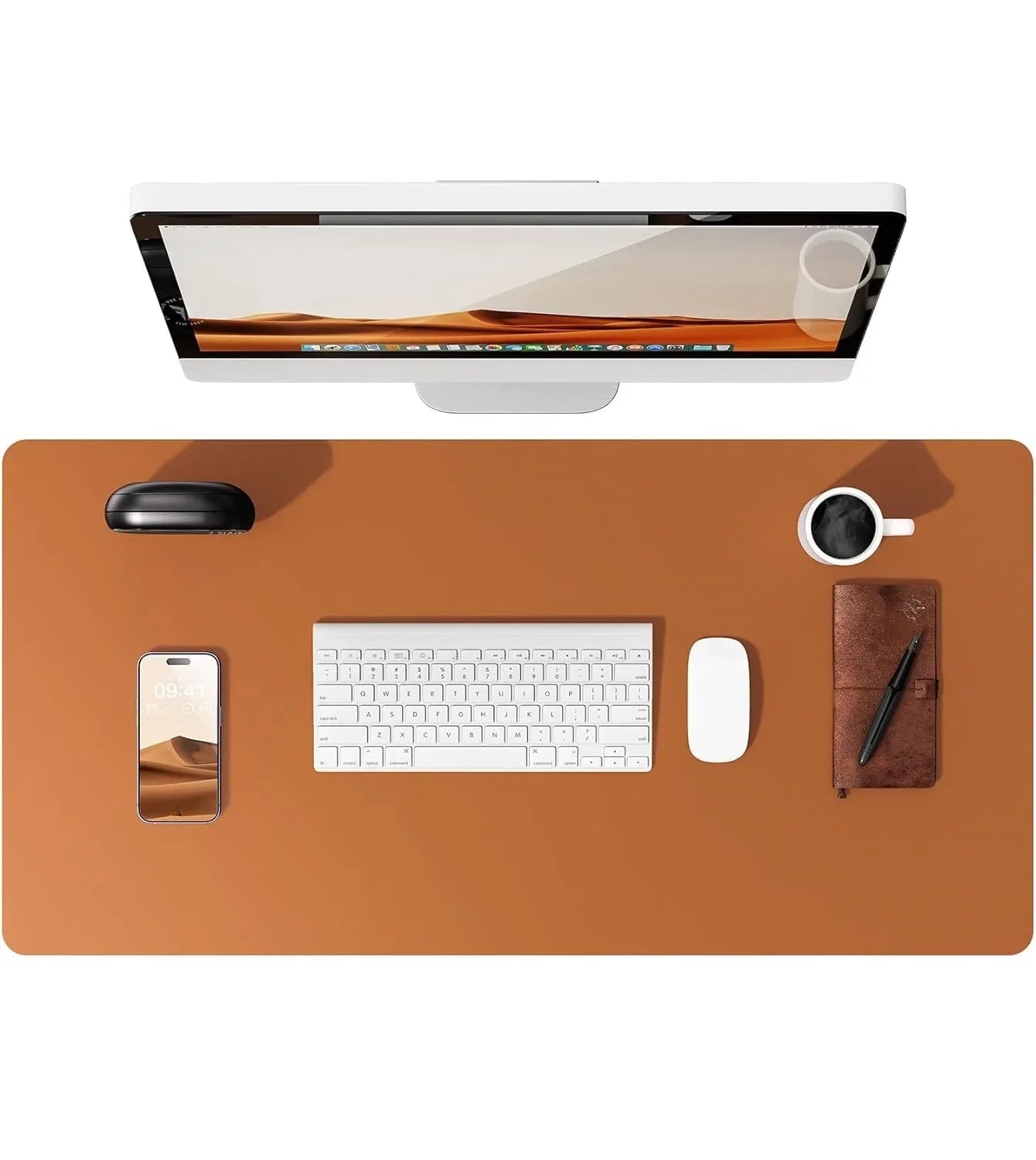 PU Leather Desk Mat – Large Waterproof Mouse Pad & Keyboard Mat, Desk Protector for Office - Overture Gifts