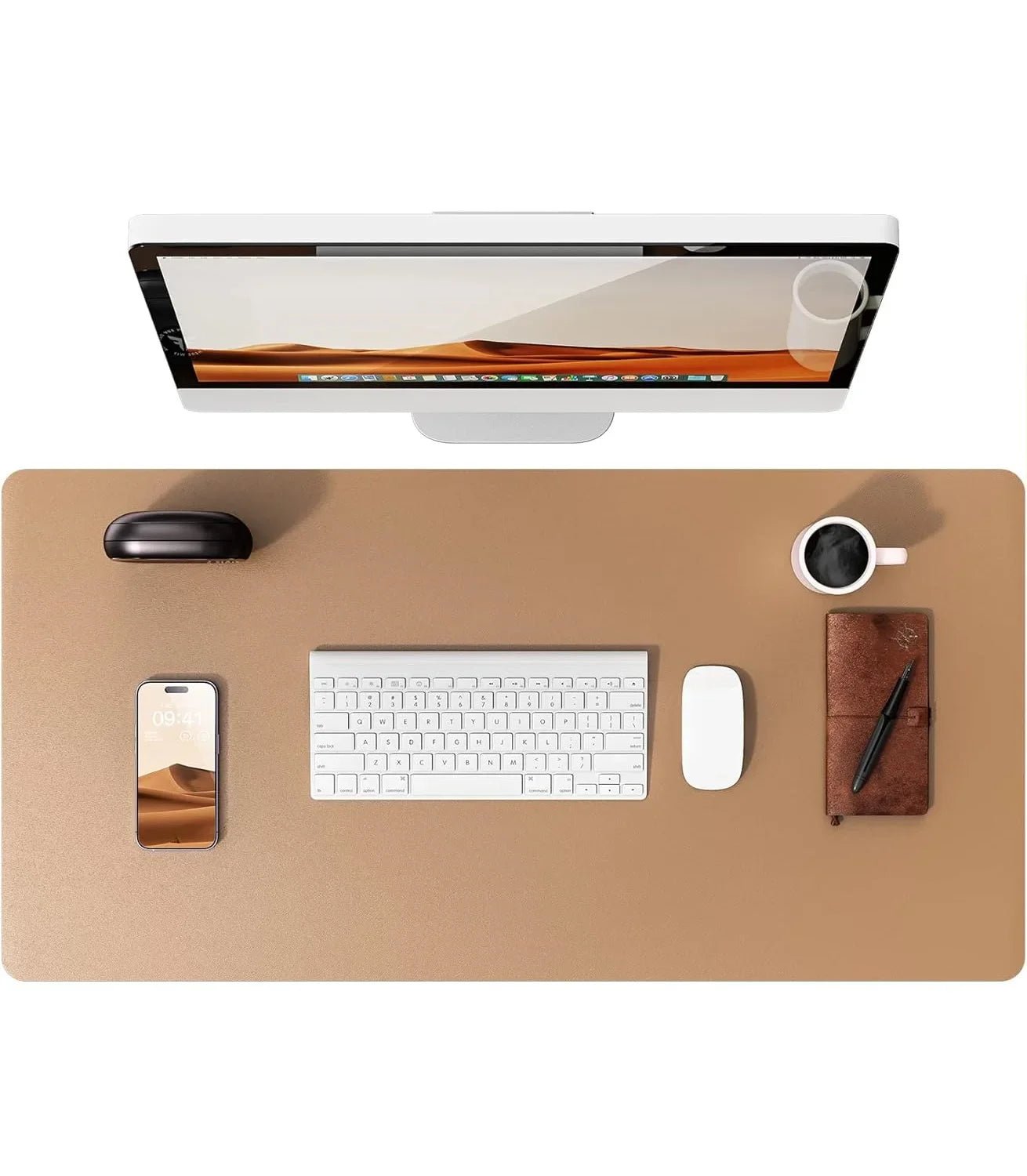 PU Leather Desk Mat – Large Waterproof Mouse Pad & Keyboard Mat, Desk Protector for Office - Overture Gifts