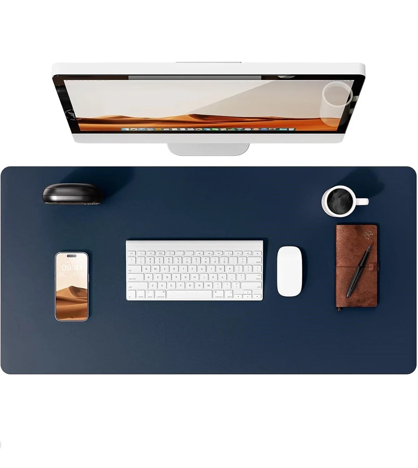 PU Leather Desk Mat – Large Waterproof Mouse Pad & Keyboard Mat, Desk Protector for Office - Overture Gifts