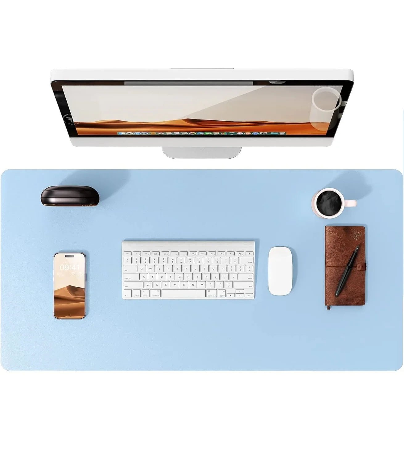 PU Leather Desk Mat – Large Waterproof Mouse Pad & Keyboard Mat, Desk Protector for Office - Overture Gifts