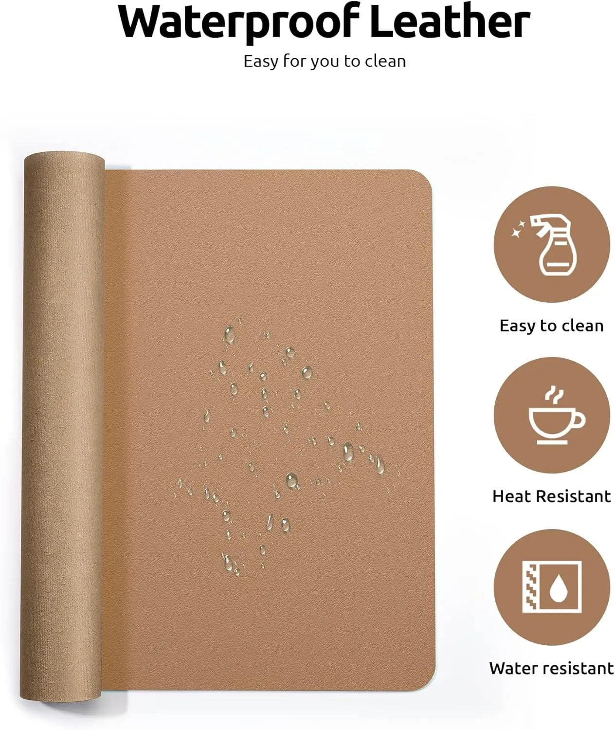 PU Leather Desk Mat – Large Waterproof Mouse Pad & Keyboard Mat, Desk Protector for Office - Overture Gifts