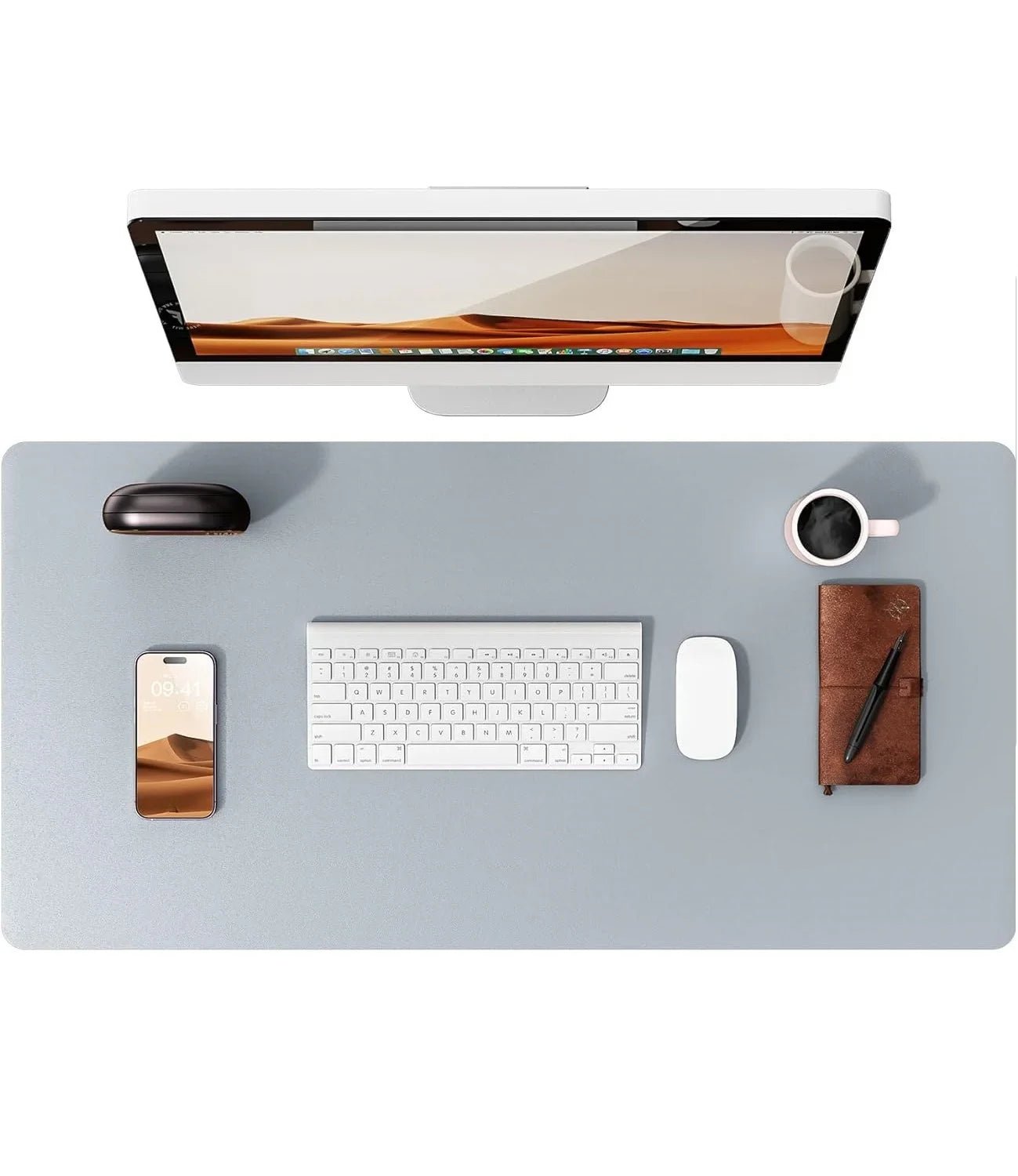 PU Leather Desk Mat – Large Waterproof Mouse Pad & Keyboard Mat, Desk Protector for Office - Overture Gifts